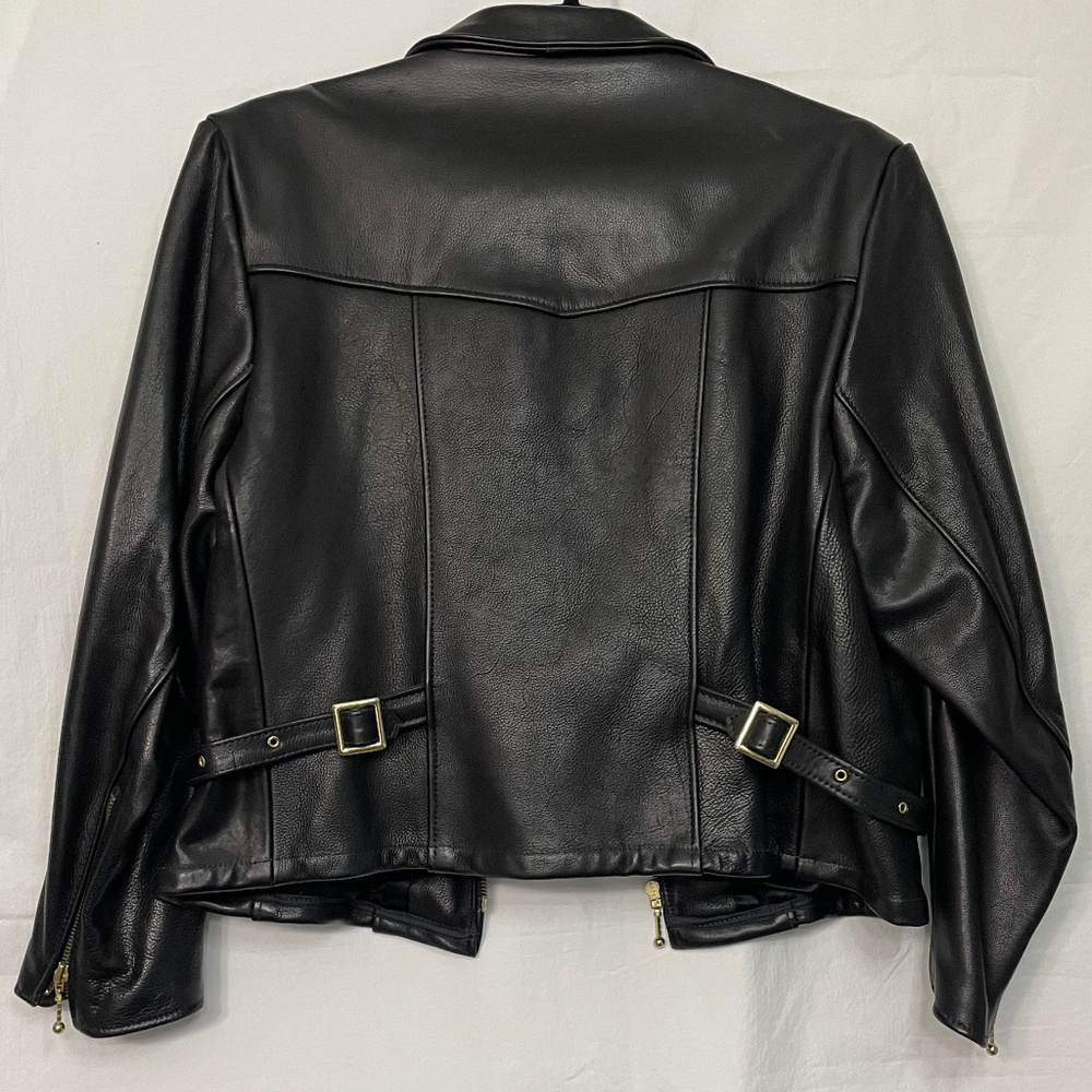Women's Classic Black Leather Jacket - Picture 2 of 9